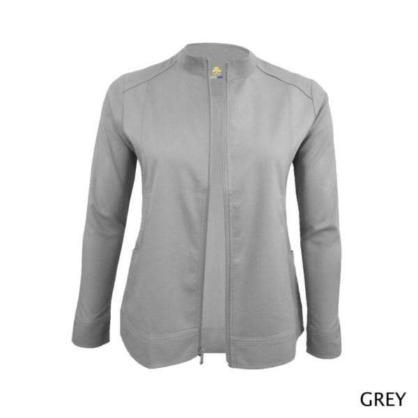 WOMEN’S ULTRA SOFT STRETCH FRONT ZIP WARM-UP SCRUB JACKET - Image 2